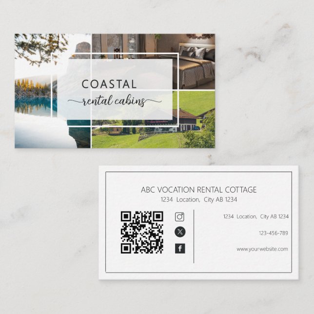 Carte De Visite Code QR Maison d'hôtes de location de vacances (Devant / Derrière)