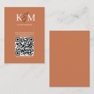 Carte De Visite Code QR Mariage en terre cuite RSVP Boîtier en lig