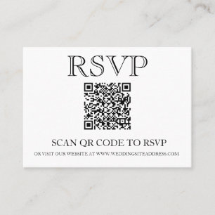 Carte De Visite Code QR Mariage RSVP simple