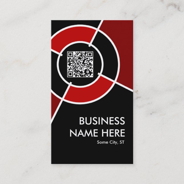 Carte De Visite code QR maroon et logo cible (Devant)