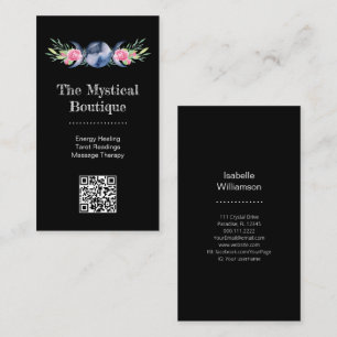 Carte De Visite Code QR métaphysique céleste de déesse à trois lun