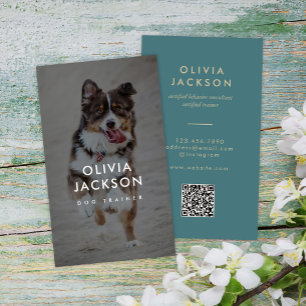 Carte De Visite Code QR minima moderne de l'entraîneur de chiens p