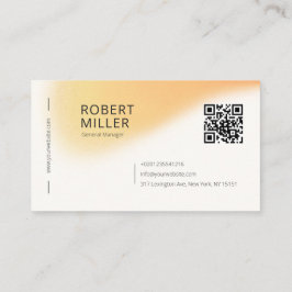 Carte De Visite Code QR minimal moderne Bruit flou flou jaune