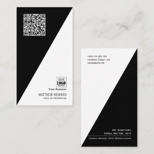 Carte De Visite Code QR minimal moderne Logo médias sociaux Entre