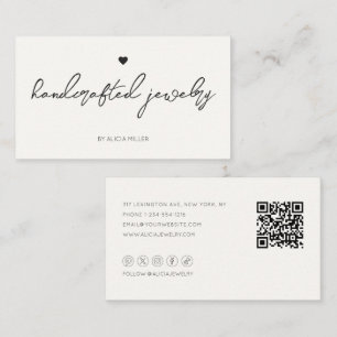 Carte De Visite Code QR minimal moderne simple coeur