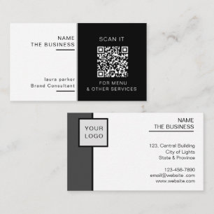 Carte De Visite Code QR minimal professionnel scannable pour promo