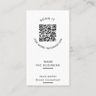 Carte De Visite Code QR minimal professionnel scannable pour promo