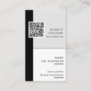 Carte De Visite Code QR minimal professionnel scannable pour promo