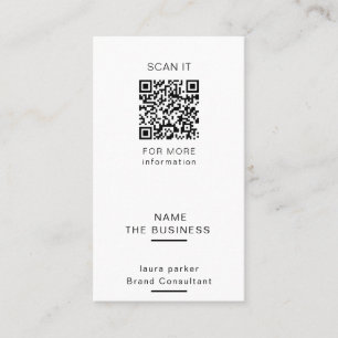Carte De Visite Code QR minimal professionnel scannable pour promo