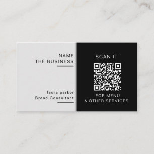 Carte De Visite Code QR minimal professionnel scannable pour promo