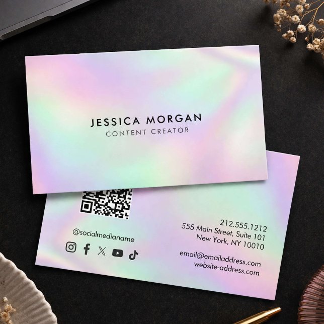 Carte De Visite Code QR Minimaliste Créateur de Contenu (Créateur téléchargé)