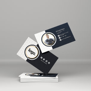 Carte De Visite Code QR minimaliste foncé professionnel Premium