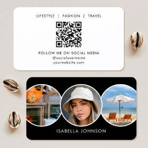 Carte De Visite Code QR minimaliste moderne avec photo personnalis