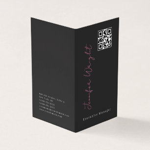 Carte De Visite Code QR minimaliste moderne gris clair