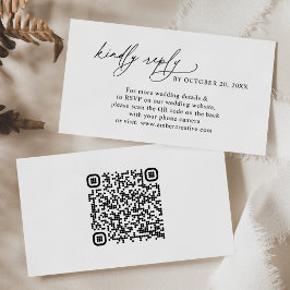 Carte De Visite Code QR minimaliste moderne Mariage RSVP