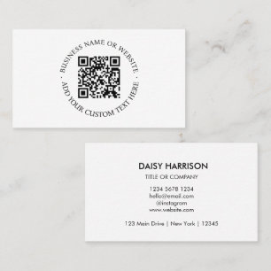 Carte De Visite Code QR Minimaliste Nettoyer Simple Balayage Bla
