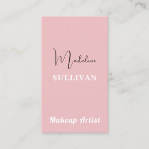 Carte De Visite Code QR minimaliste rose pâle moderne