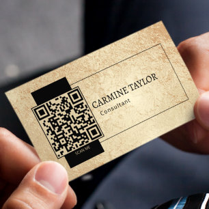 Carte De Visite Code QR Moderne Consultant Or