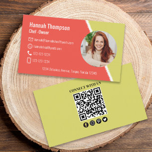 Carte De Visite Code QR moderne Contact médias sociaux