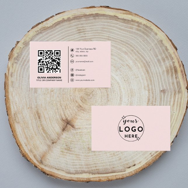 Carte De Visite Code QR moderne Logo personnalisé/icônes de médias (Créateur téléchargé)