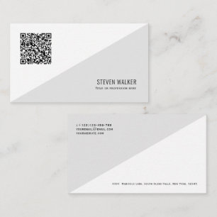 Carte De Visite Code QR Moderne Minimaliste Clean Professional Bus