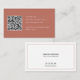 Carte De Visite Code QR Moderne Minimaliste Élégant Nettoyant Simp