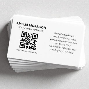 Carte De Visite Code QR moderne minimaliste professionnel