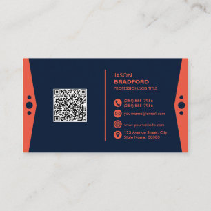 Carte De Visite Code QR moderne professionnel personnalisé