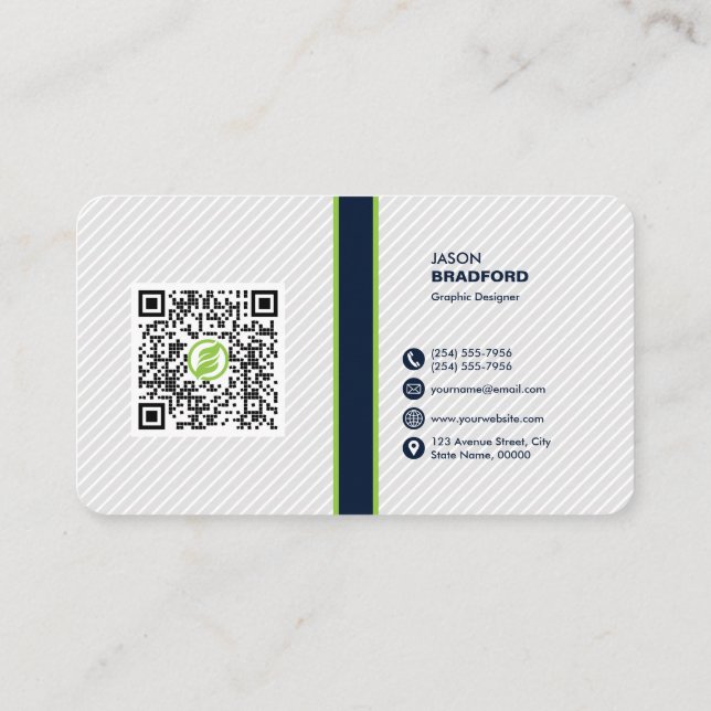 Carte De Visite Code QR moderne professionnel personnalisé Bu pers (Dos)