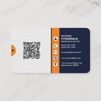 Carte De Visite Code QR moderne professionnel personnalisé Bu pers