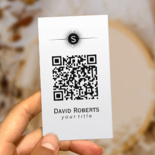 Carte De Visite Code QR moderne Simple Plain