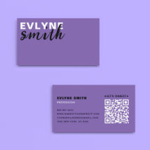 Code QR moderne violet tendance Script noir et bla
