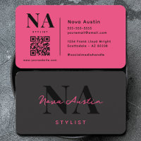 Code QR Monogram Luxe tendance esthétique rose cha
