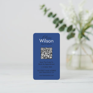 Carte De Visite Code QR monogrammé de salon de beauté élégant mode