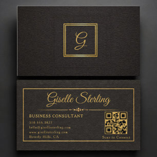 Carte De Visite Code QR monogrammé pour consultant en entreprise