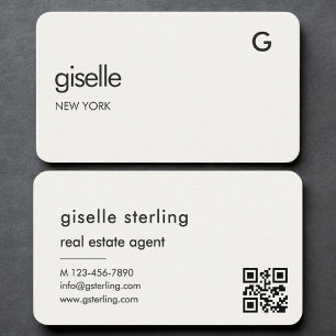 Carte De Visite Code QR neutre pour agent immobilier