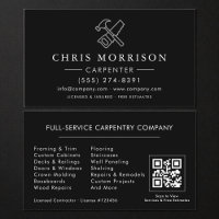 Code QR noir argenté Construction Charpentier