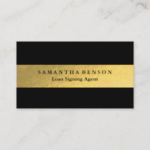 Carte De Visite Code QR noir brossé d'or élégant personnalisé