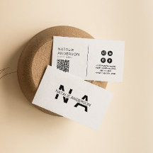 Code QR noir et blanc élégant Logo Monogramme mode