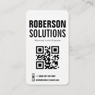 Carte De Visite code qr noir et blanc sur conception audacieuse