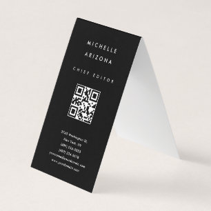Carte De Visite Code QR numérisable minimaliste Black Professional