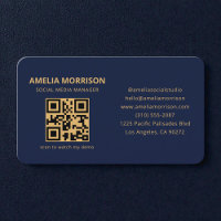 Code QR Or Bleu Marine