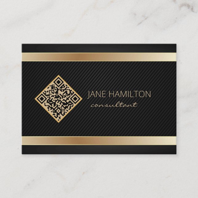 Carte De Visite Code QR Or Moderne Consultant (Devant)