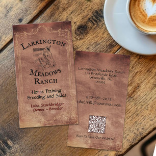 Carte De Visite Code QR personnalisable du logo du ranch