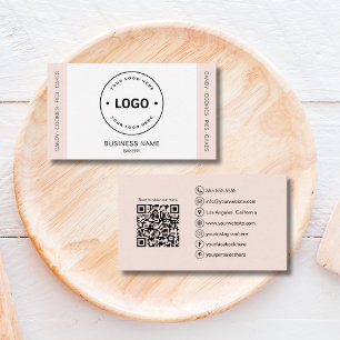 Carte De Visite Code QR personnalisé avec logo de boulangerie pêch
