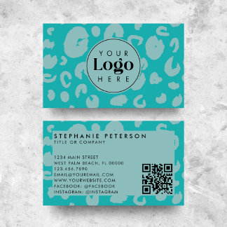 Carte De Visite Code QR personnalisé avec logo de société à motif 