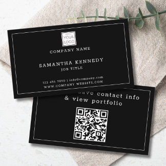 Carte De Visite Code QR personnalisé avec logo de société moderne