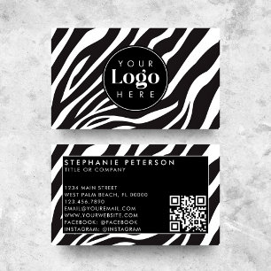 Carte De Visite Code QR personnalisé avec logo d'entreprise à moti