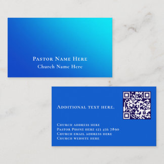 Carte De Visite Code QR personnalisé avec texte dégradé bleu moder