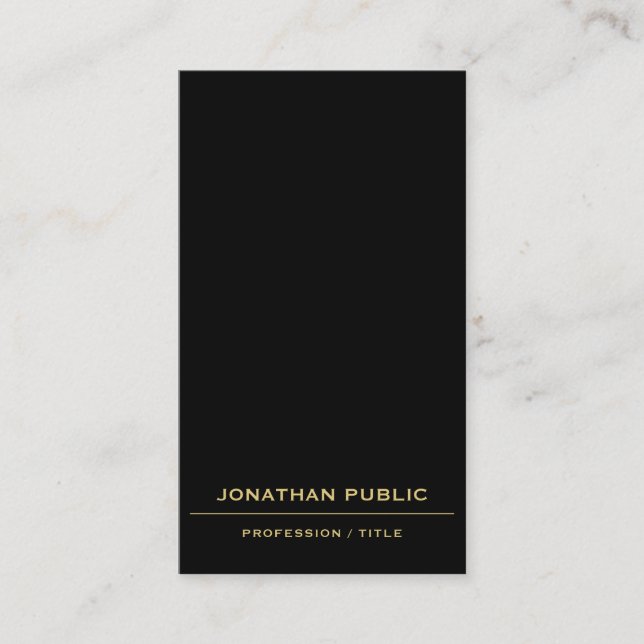 Carte De Visite Code QR personnalisé Black & Gold Téléchargez votr (Devant)